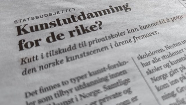 Debatt: - Kunstutdanning for de rike? Debatt: - Kunstutdanning for de rike?